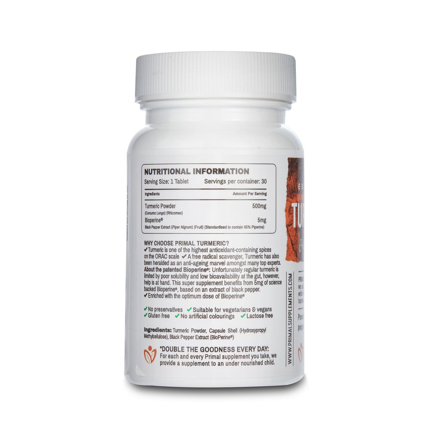 Primal Supplements Turmeric Curcumin
