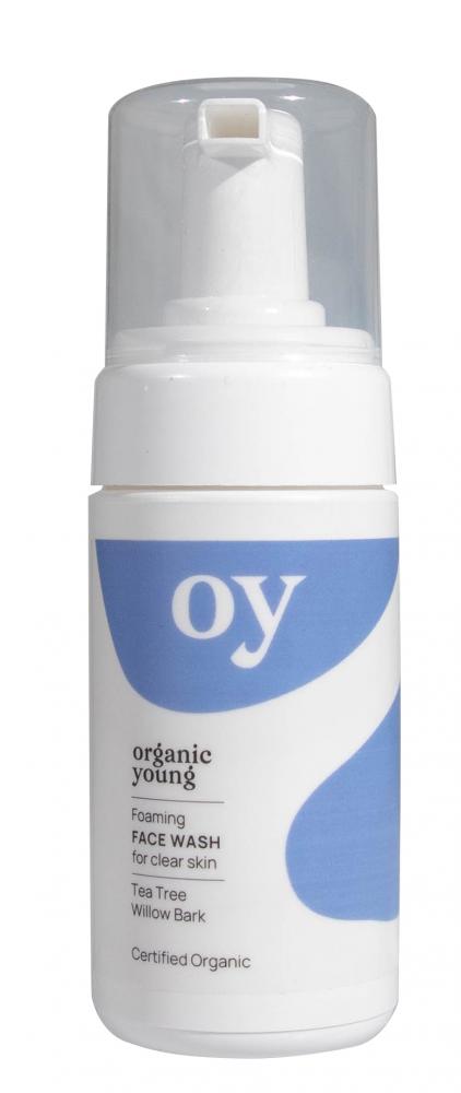 Organic Young Foaming Face Wash for Clear Skin Tea Tree & Willow Bark 100ml