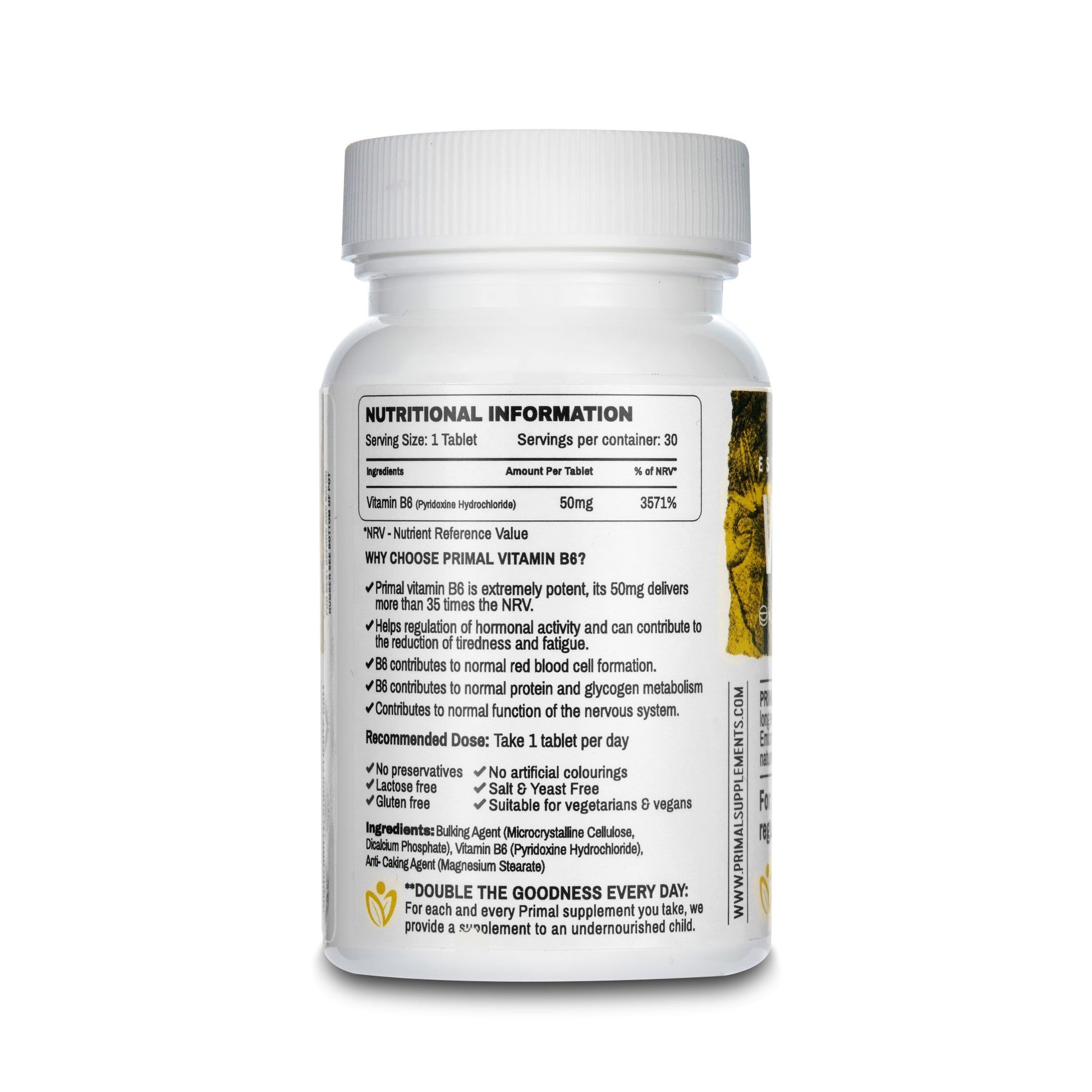 Primal Supplements Vitamin B6 (3571%)