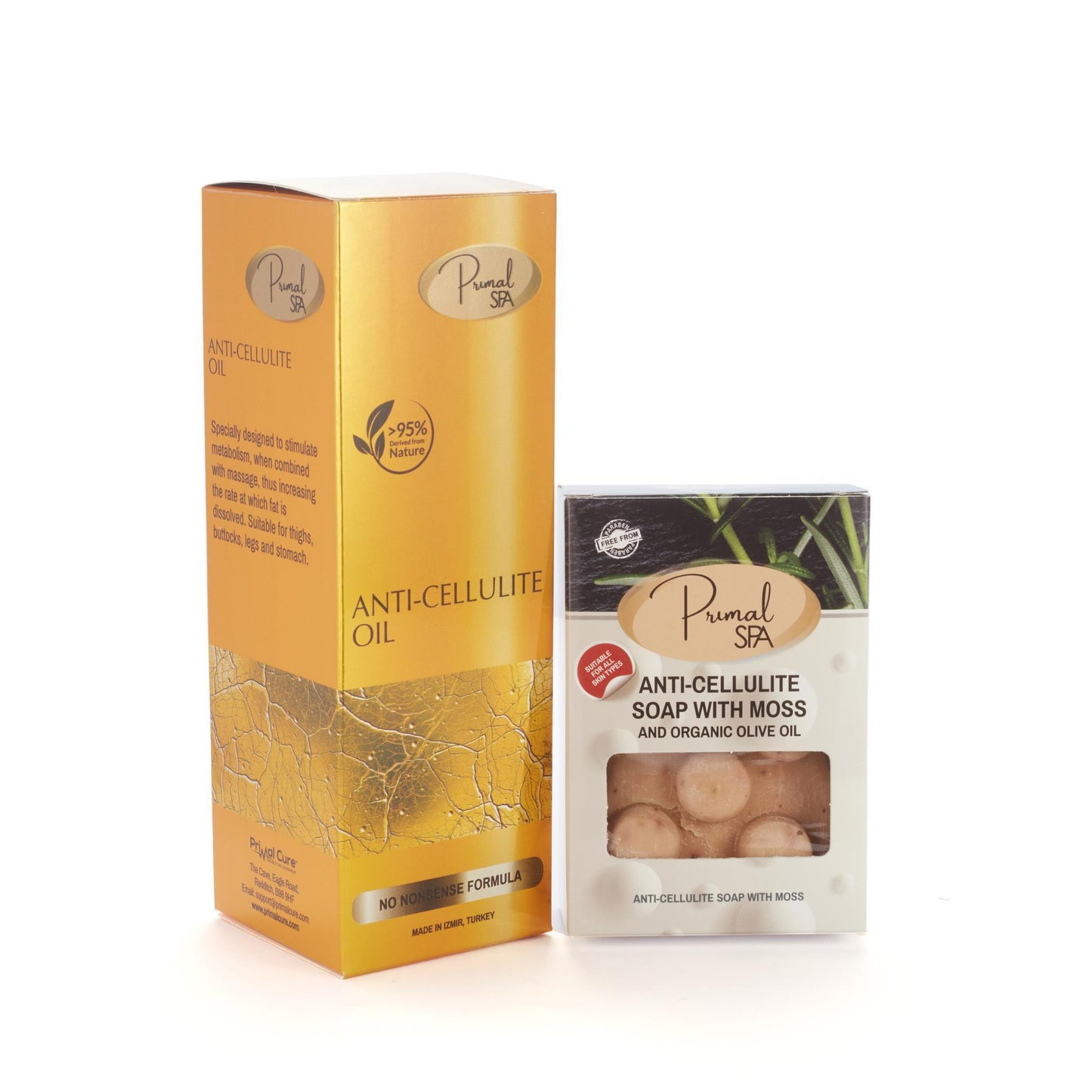 Anti-Cellulite Oil, Anti-Cellulite Soap With Moss And Pumpkin Fibre Loofah Sponge