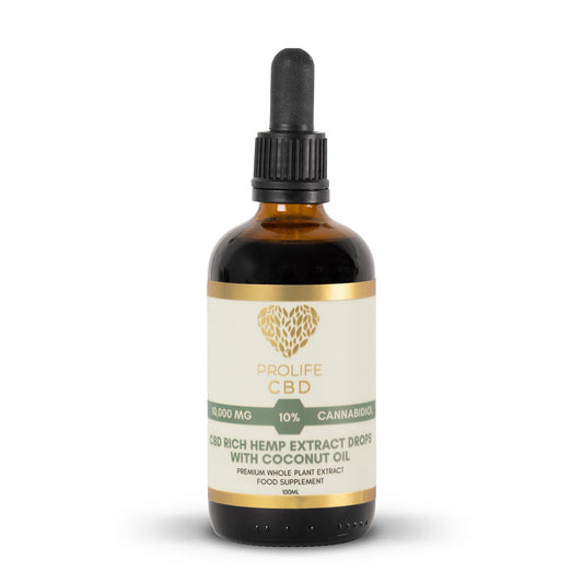 Prolife CBD Hemp Extract with Coconut Oil 10% - 100ml (10,000mg)